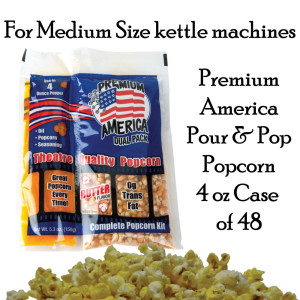 Premium America Theatre Quality Popcorn packs 4oz Case of 48